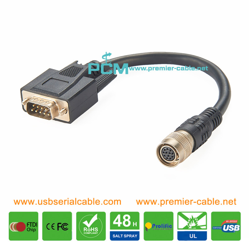 DB9 RS232 to Hirose 12 Pin Analog Camera Cable  