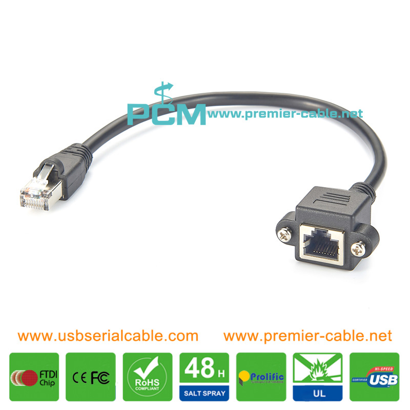UTP Cat5e RJ45 Ethernet Screw Panel Mount Cable