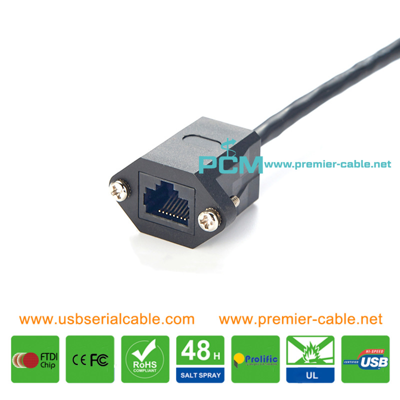 Cat5e CAT6 RJ45 Network LAN Screw Panel Mount Extension Cable