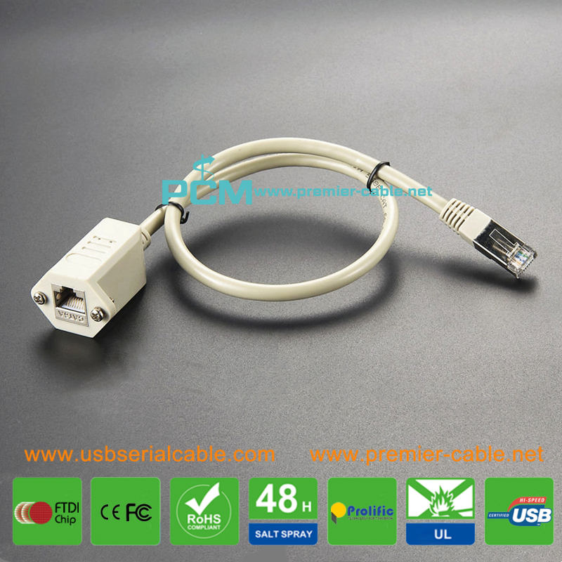 Cat6A RJ45 Keystone Molded LAN Panel Mount Cable