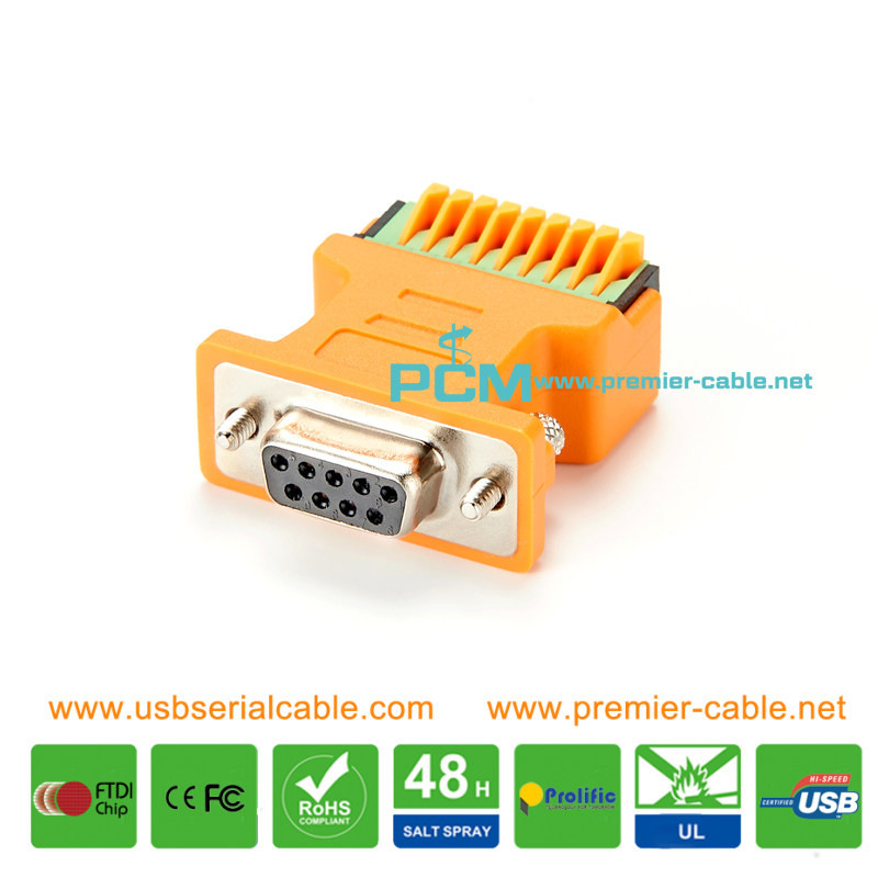 DB9 Female to Terminal with 120 Ohm Resistor