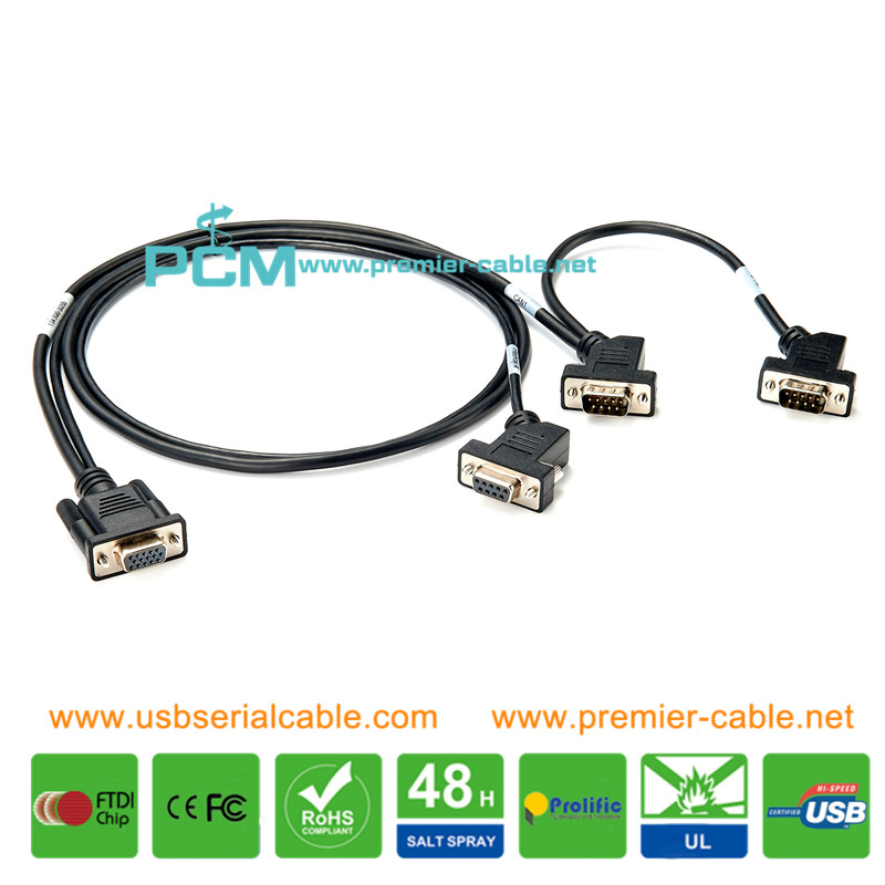 HDB15 to 3x DB9 FlexRay EtherCAT CAN Bus Cable