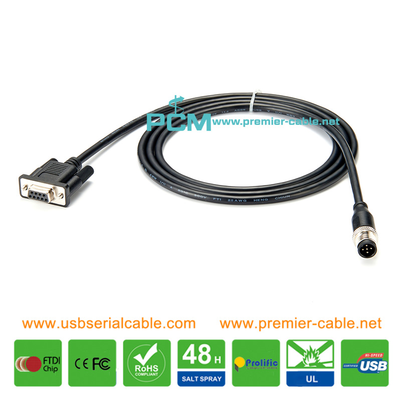 DB9 to M12 NMEA CANopen Cable for Marine Vessel