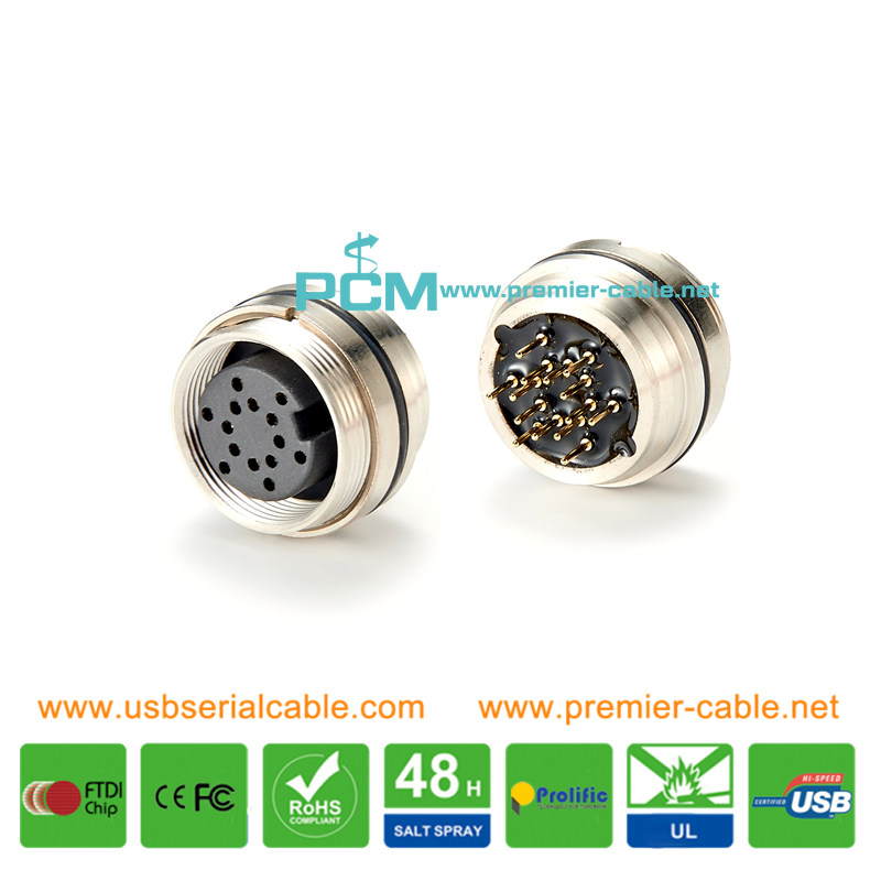 Industrial Electrical Aviation Circular M16 Plug Connector