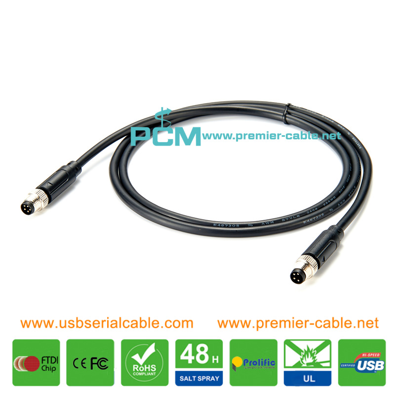 M8 5 Pin to 4 Pin Industrial Sensor Cable