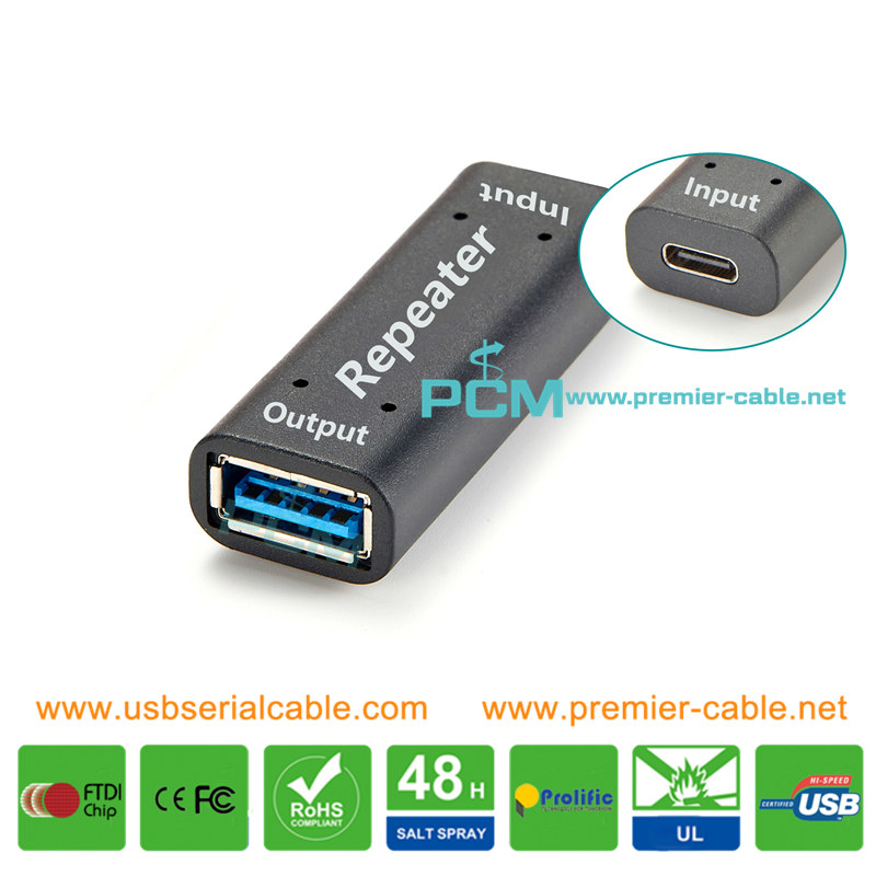 USB3.0 to Type-C Active Repeater Booster USB3.0 to Type-C Active Repeater Booster