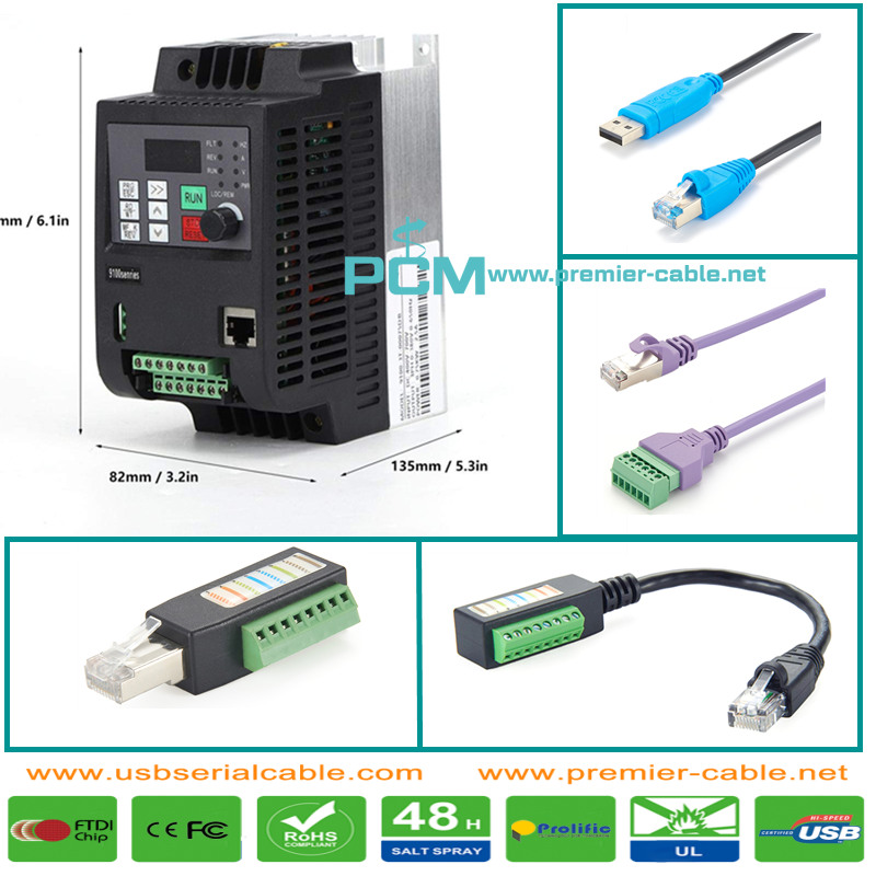 VFD Inverter Variable Frequency Drive RJ45 Ethernet Cable