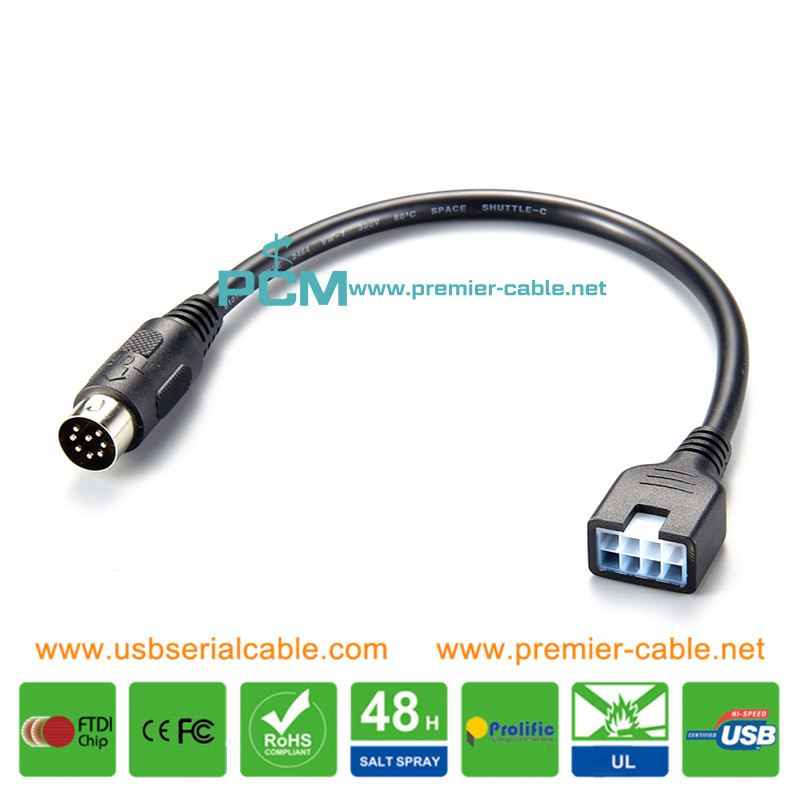 8 Pin Din to Molex Mini-Fit Jr. Overmolded Power Cable