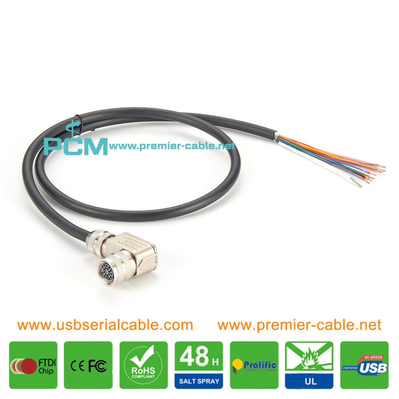 M16 Socket to Open Pigtail Analog Cable
