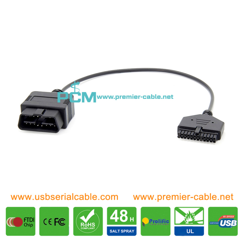 OBD2 to Molex Microfit 2x12 24Pin Receptacle Cable