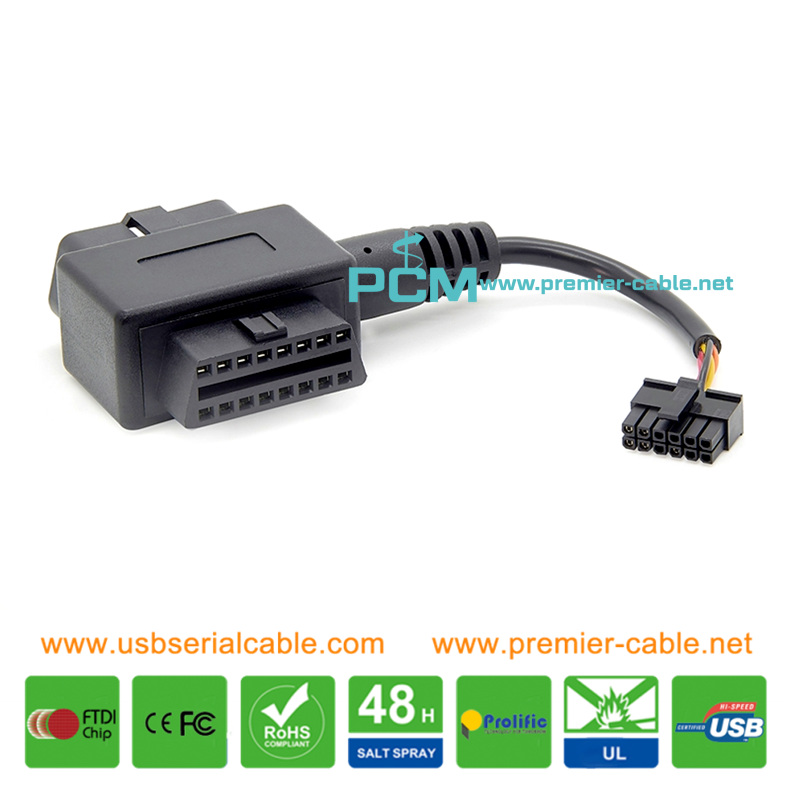 OBD 16Pin to Molex 12Pin Housing Custom Cable