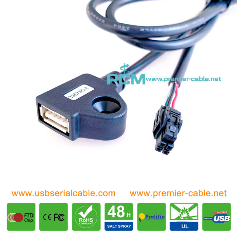USB to Nano-Fit Receptacle 4 Way Cable Assembly