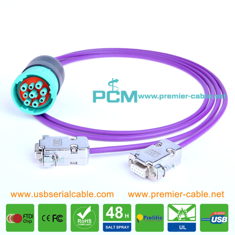 J1939 to 2x CAN DB9 Diagnostic Adapter