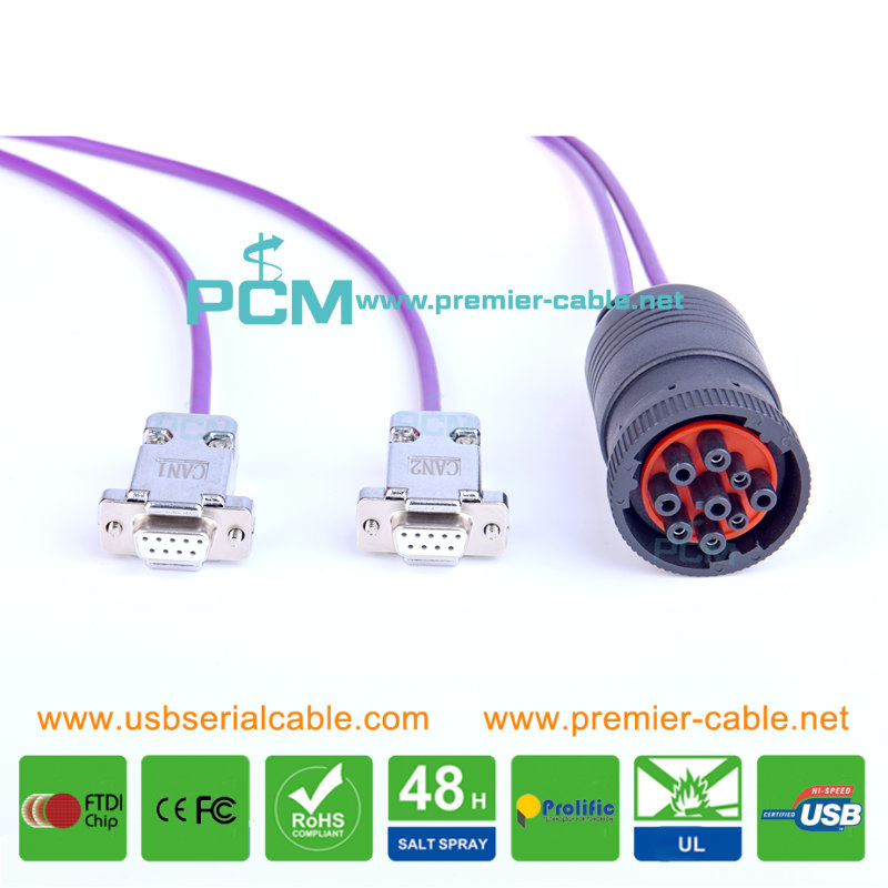 ELD Diagnostic Cable Truck SAE J1939 