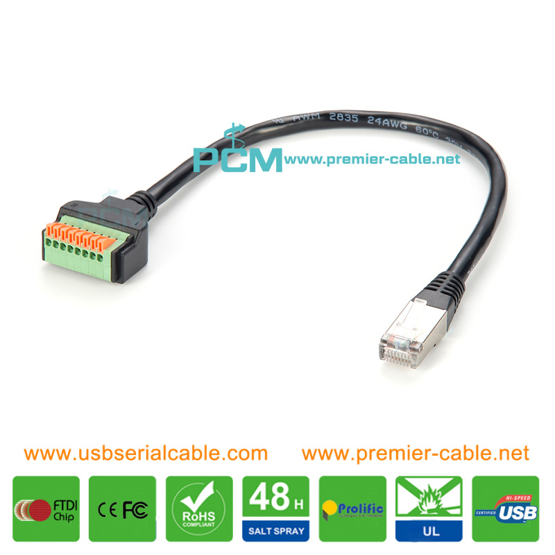 Electronic RJ45 to Spring Terminal Block Energy Cable