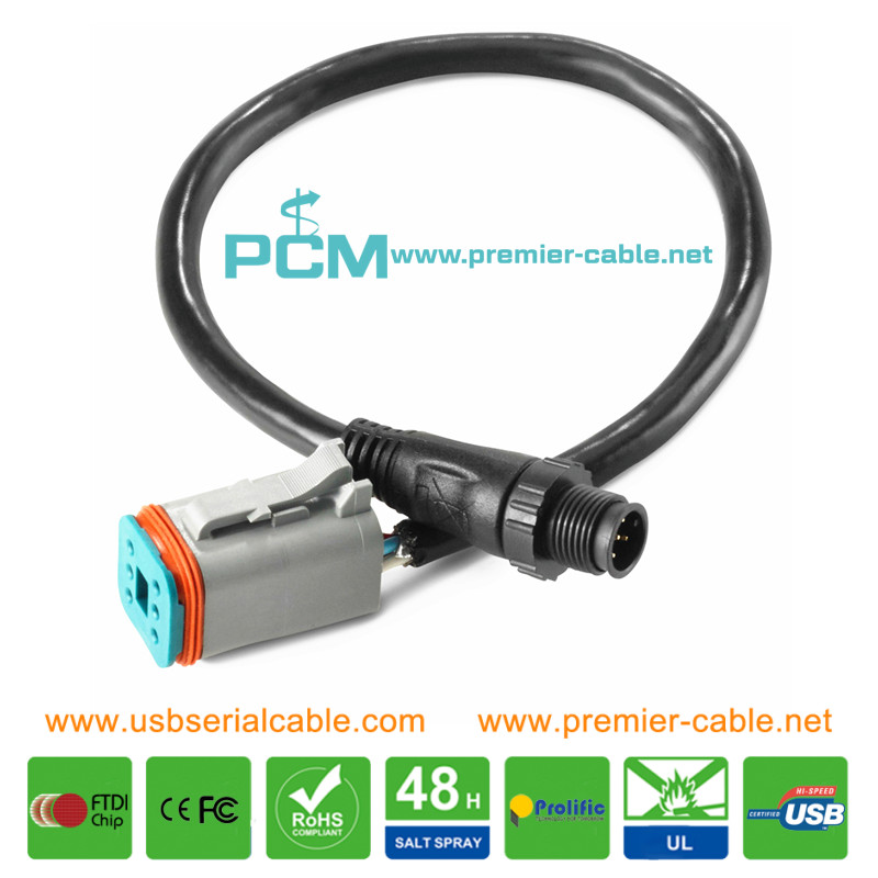 Heavy Duty Vehicle NMEA2000 Micro-C to Deutsch DT Cable