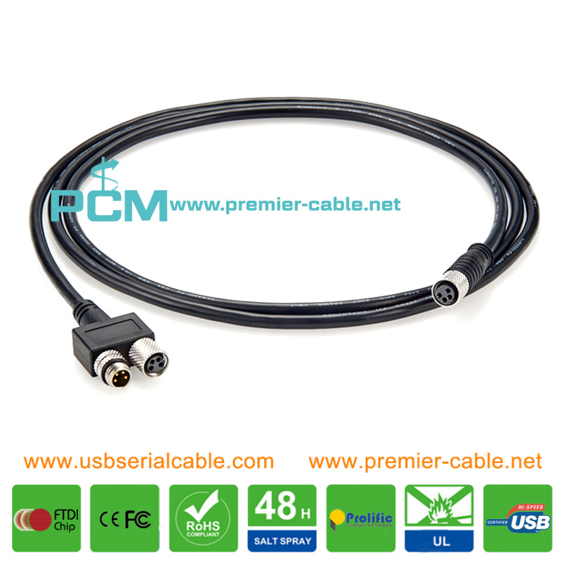 4P M8 Y-Type Splitter Distributor Sensor Cable