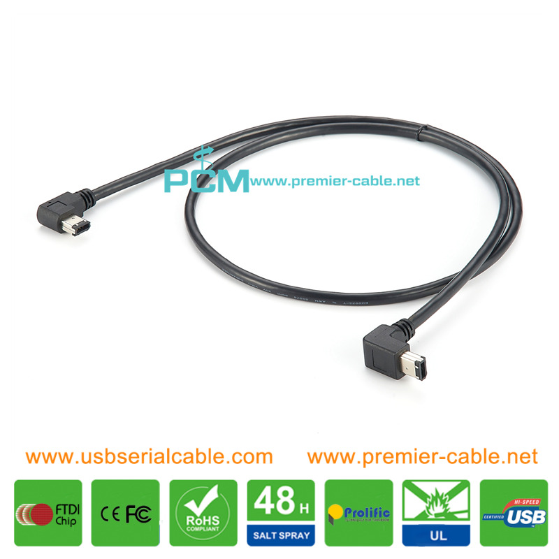 1394 FireWire 400 6-Pin to 6-Pin Camera Angle Cable