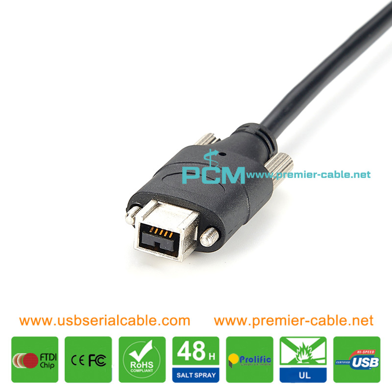 IEEE 1394B FireWire 9Pin with Screw Lock Cable