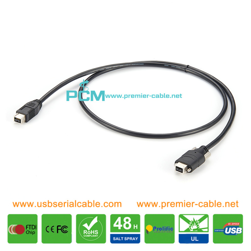 IEEE 1394B 9 Pin to 9Pin Machine Vision Industrial Camera Cable