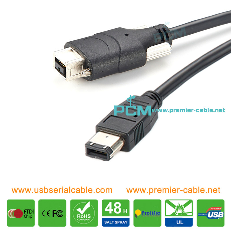 IEEE 1394A 6pin to 1394B 9pin Firewire Factory Automation Cable