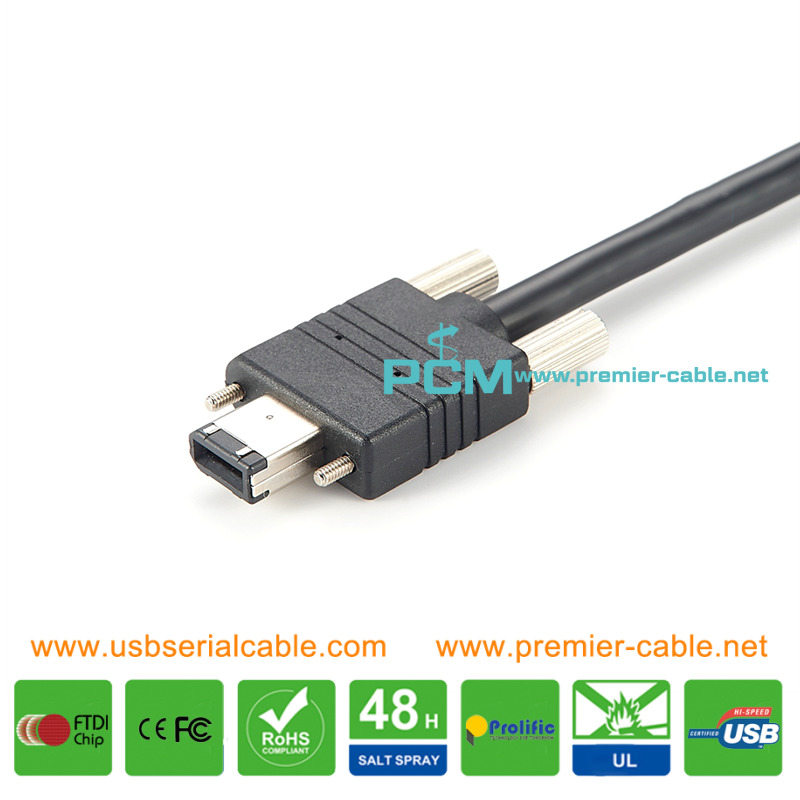 FireWire 400 Screw Locking Industrial Mechanism Cable