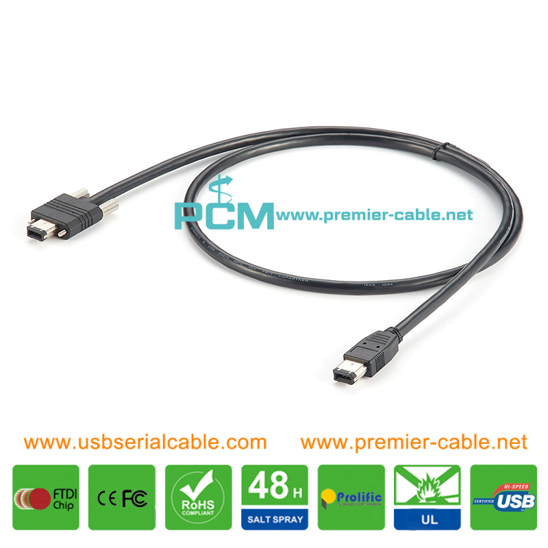 FireWire 1394a Screw Lock Robotic Machine Cable