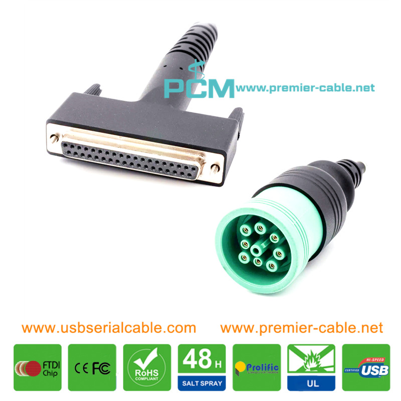 DB37 to Deutsch 9Pin ESI Truck Diagnostic Cable
