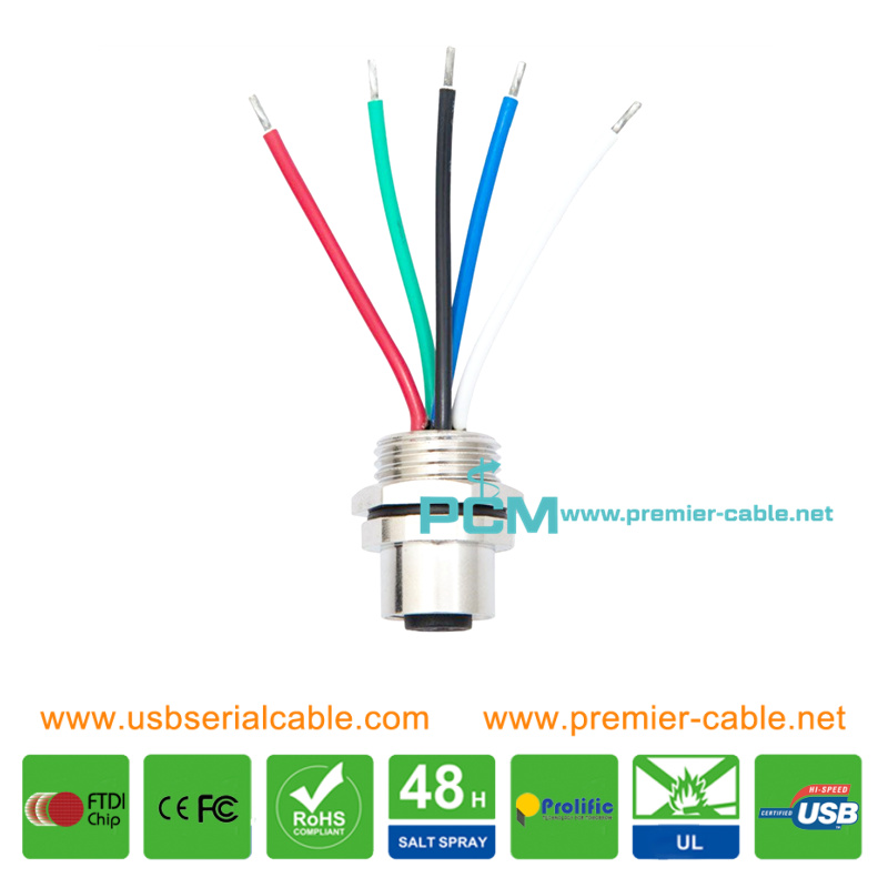 Yacht NMEA2000 to 5 Pin Open End Wire Panel Box Assembly