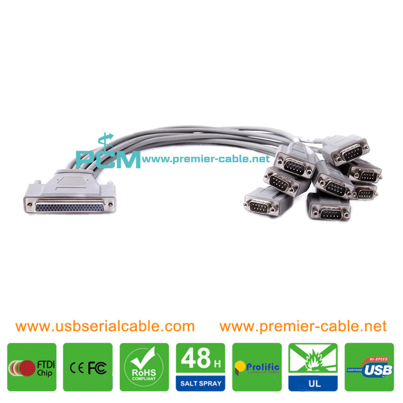 SCSI PCI DB62 to DB9 RS232 Serial Splitter Cable