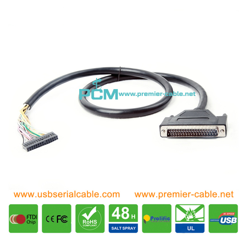 DB37 to 30Pin 37Pin RS232 COM Parallel IDC Cable
