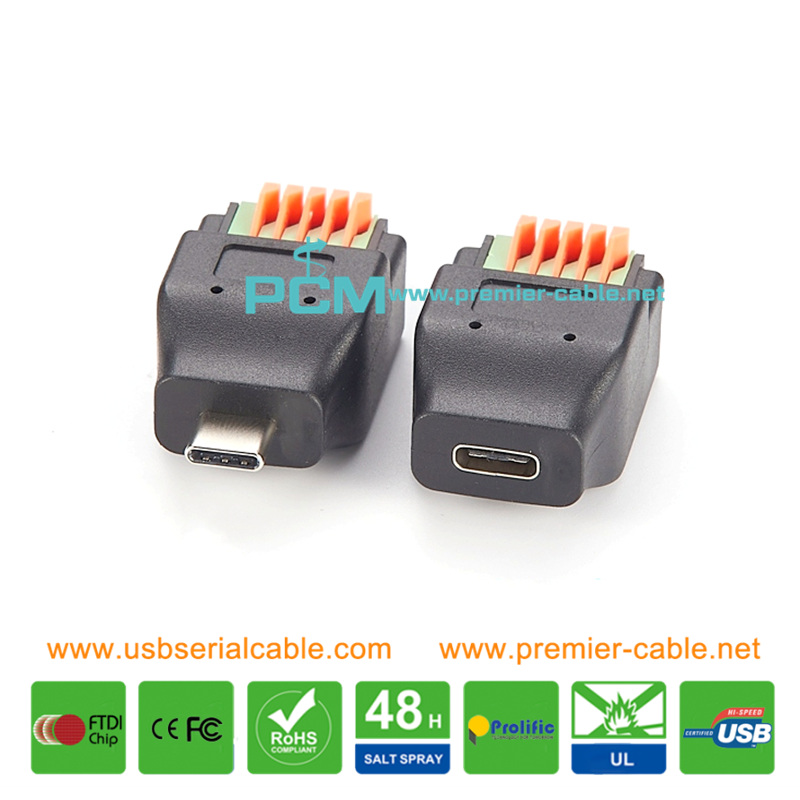 USB 3.1 Type-C Spring Terminal Block Connector