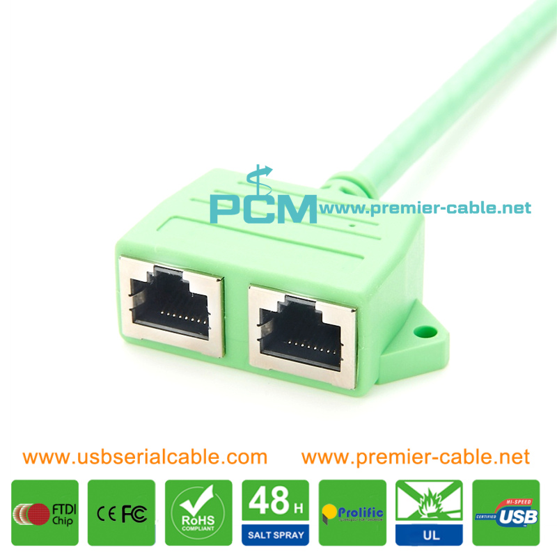 CAT5 CAT6 CAT7 Industrial RJ45 Dual Port LSZH Panel Mount Cable