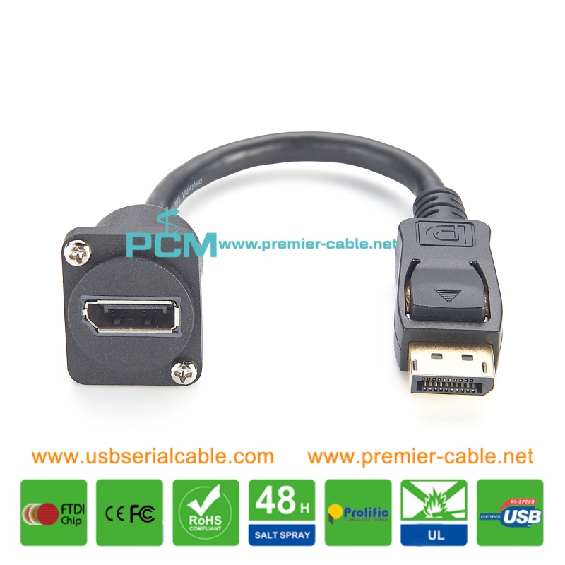 DisplayPort Panel Feed-Through DP XLR Adapter