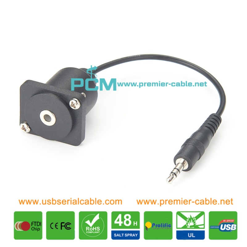 D-Series 3.5mm TRS Stereo Panel Chassis Cable
