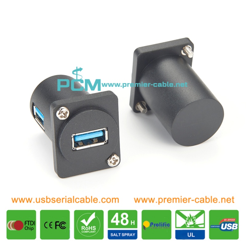 USB 3.0 Heavy Duty Panel Mount Connector