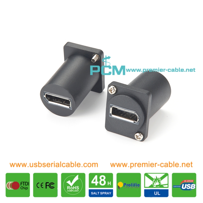 D-Type Displayport Female Panel Coupler