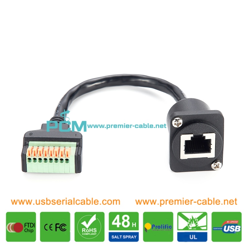 Device Management D-Type RJ45 Modular Panel Crimping Terminal Cable