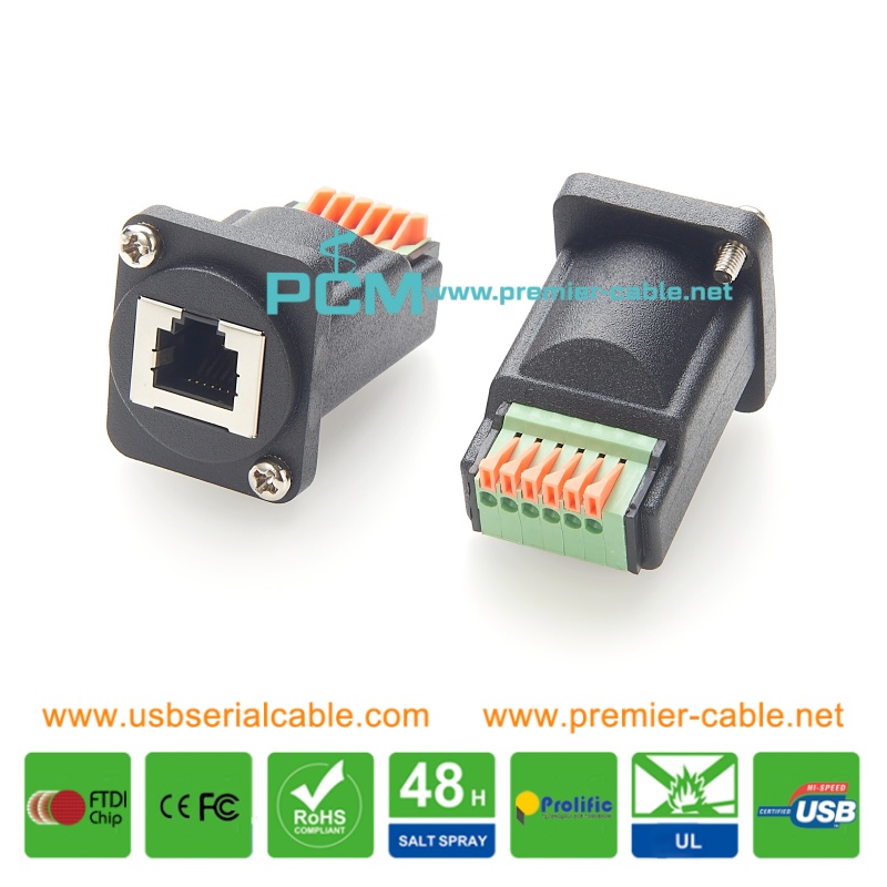 D-Type RJ11 RJ12 6P6C Terminal Block Panel Socket