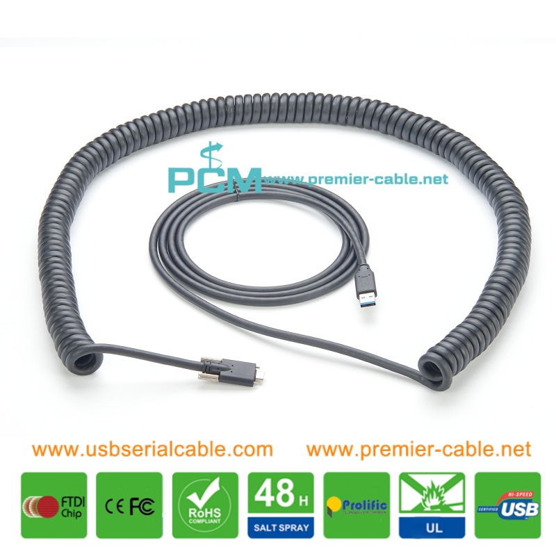 Waterproof USB3.1 IP67 Cable for Process Control Diagnostics Test Instruments