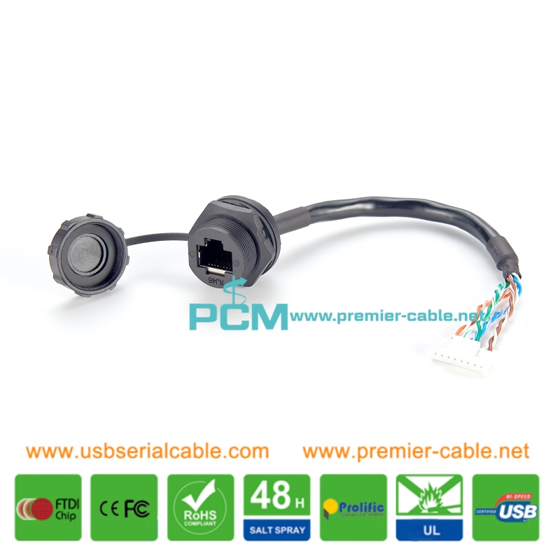 IP67 RJ45 Female to JST Molex Housing Cable