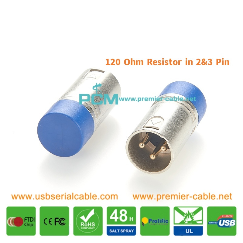 XLR 3Pin DMX Lighting Control Termination Resistor