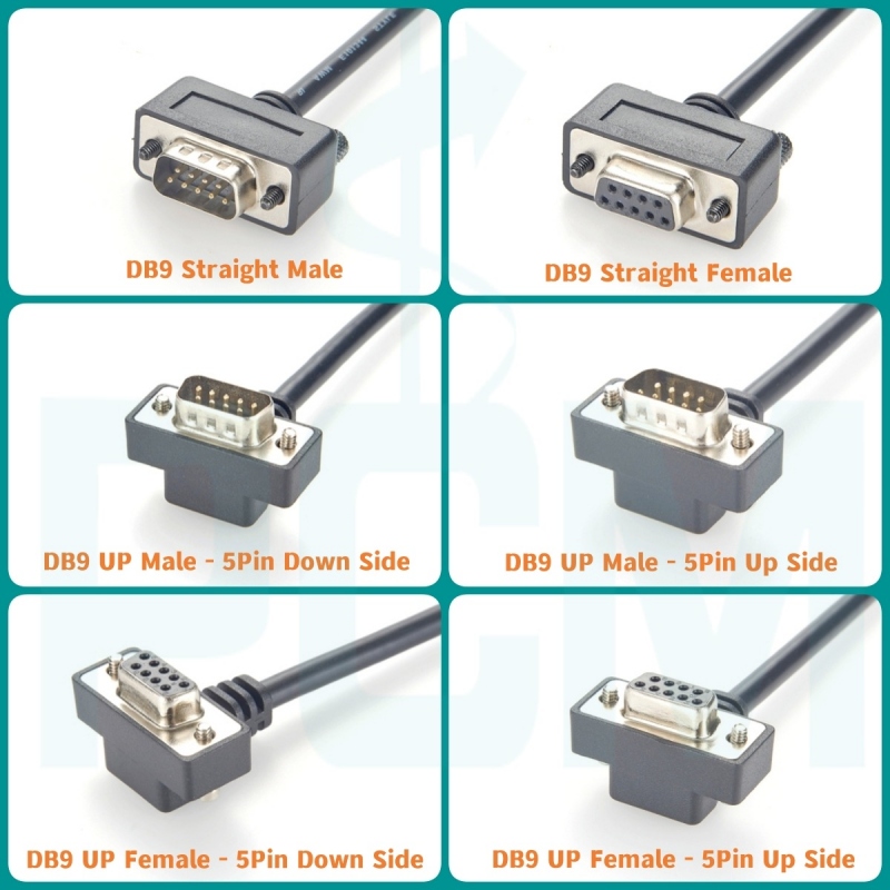 Low Profile DB9 RS232 Serial Communication Cable