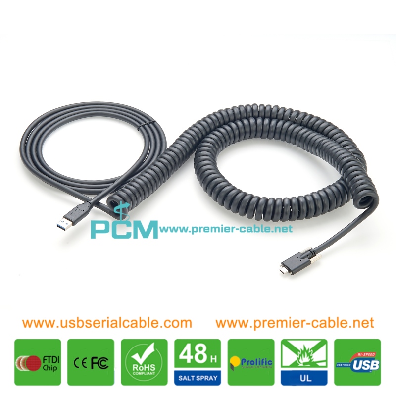 USB3.0 to USB3.1 Gen1 Active Curly Cable 10m