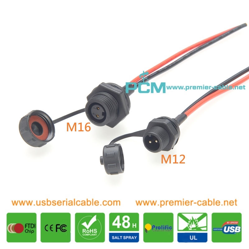 M12 M16 LED Daisy Chain Control Box Rear Panel Cable
