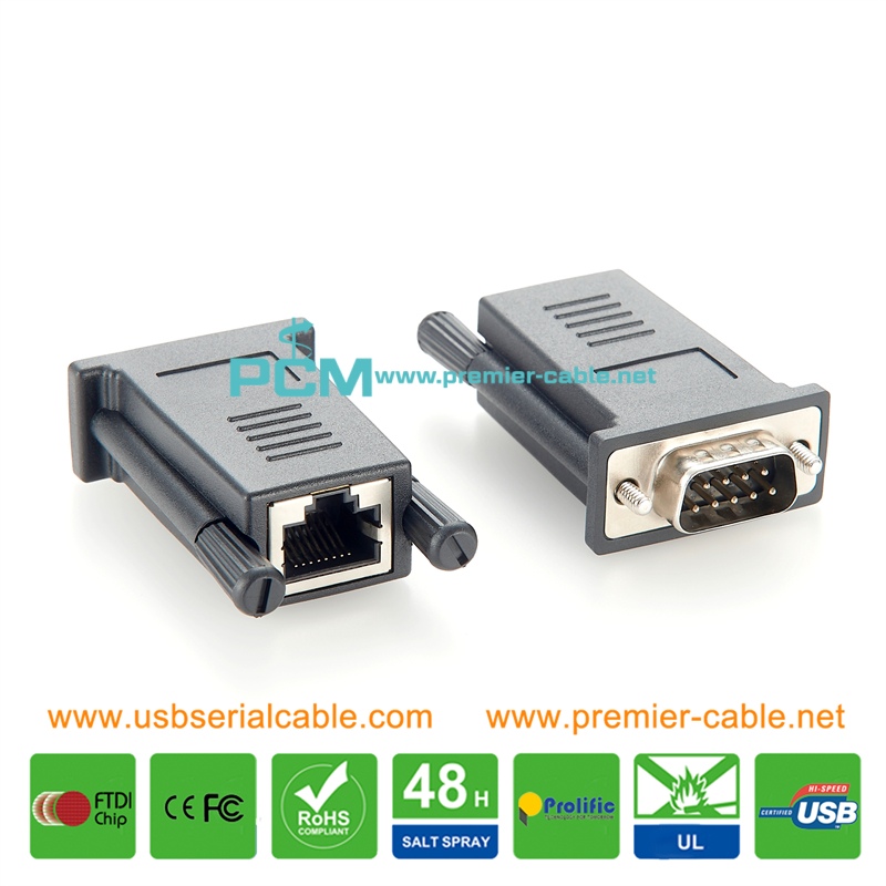 Moxa RJ45 to DB9 Serial Communication Adapter