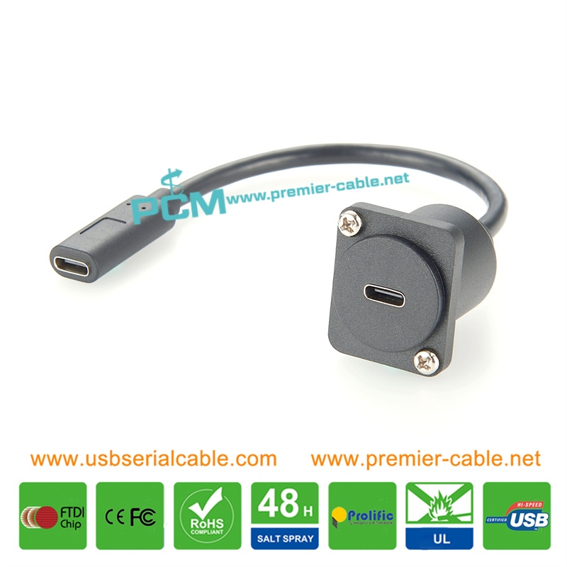 D-Type USB3.1 C Rack Panel Mount Cable