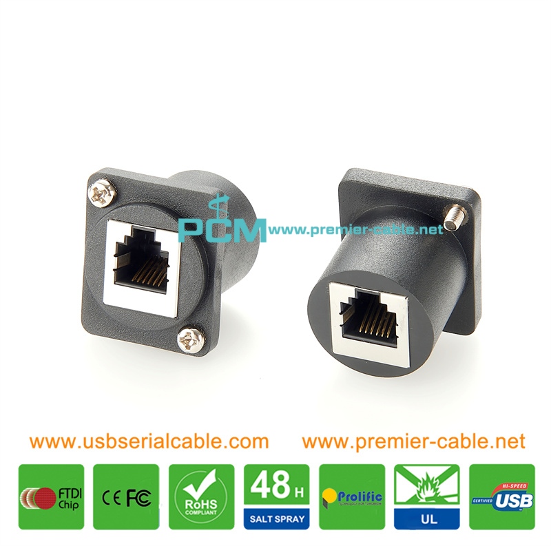 D-Type RJ11 RJ12 6P6C 6P4C Panel Mount Connector D-Type RJ11 RJ12 6P6C 6P4C Panel Mount Connector