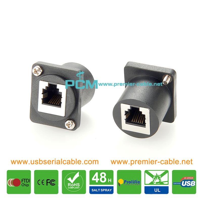 D-Type RJ11 RJ12 6P6C 6P4C Panel Mount Connector