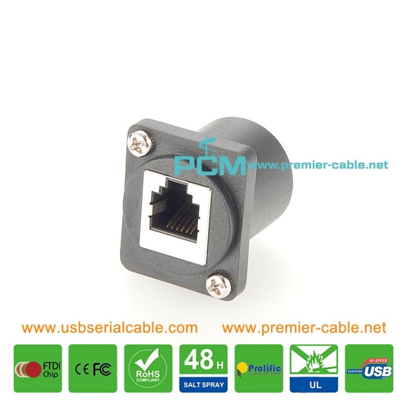 LED Light RJ12 Dim Control Panel Mount Connector